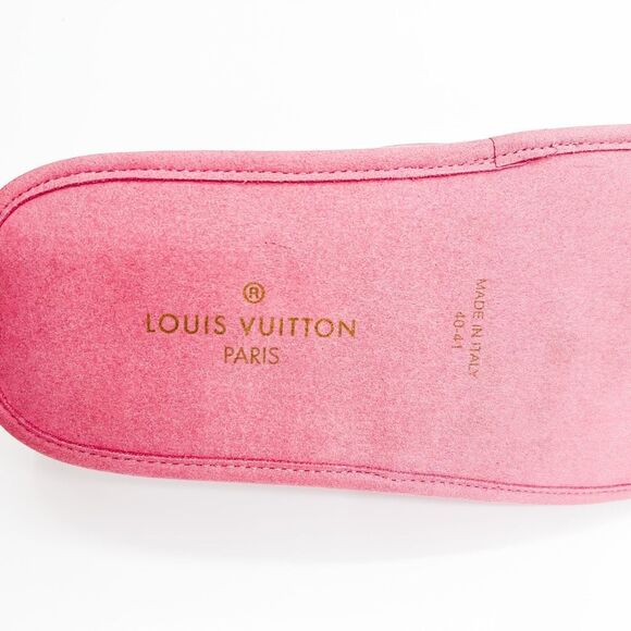 Louis Vuitton Suite Powder Pink Slippers Slides Satin Flat Mule 40-41 US 10-11 - Picture 6 of 11
